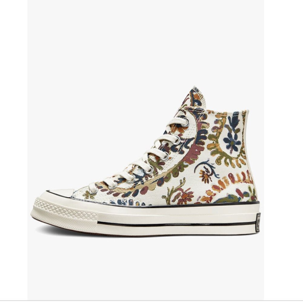 Converse Wmns Fall Florals Prints Chuck 70 High Tops Egret/Field Surplus - Picture 4 of 7
